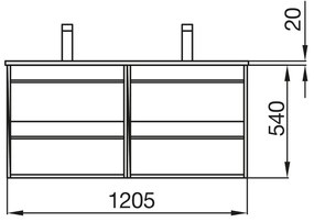 Muebles Resh badkamermeubel eiken 120cm zwarte wastafel zonder kraangat