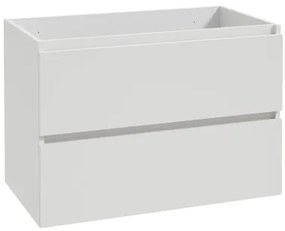 Fontana Kolo wastafelmeubel mat wit 80cm zwarte wastafel 1 kraangat met ronde spiegel
