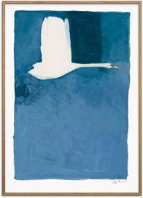 Ingelijste poster The Swan van eikenhout