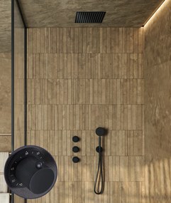 Saniclear Plus Curved inbouw regendouche met inbouw douchekop 30x30cm zwart mat