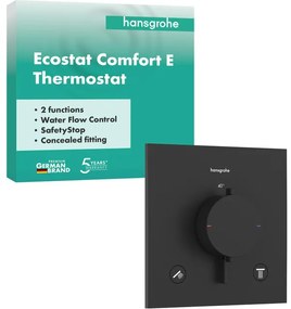 Hansgrohe Ecostat Comfort E - inbouwthermostaat - 2 functies - mat zwart 33711670