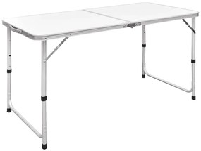 vidaXL Campingtafel inklapbaar en verstelbaar 120x60 cm aluminium