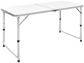 vidaXL Campingtafel inklapbaar en verstelbaar 120x60 cm aluminium