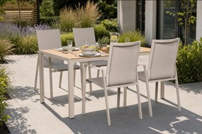 Tuinset 4 personen 160 cm Aluminium Zand/Beige Lifestyle Garden Furniture Ultimate/Creta
