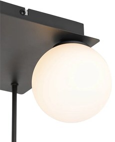 Moderne plafondlamp zwart met opaal glas 5-lichts - Athens Modern G9 vierkant Binnenverlichting Lamp