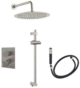 Saniclear Exclusive Pro inbouw regendouche 30cm met wandarm, glijstang en staafhanddouche RVS
