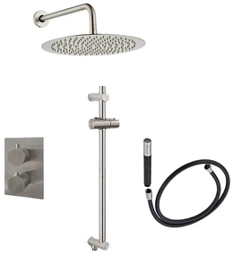 Saniclear Exclusive Pro inbouw regendouche 30cm met wandarm, glijstang en staafhanddouche RVS