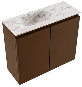 Mondiaz Ture DLux toiletmeubel 60cm rust met wastafel glace links zonder kraangat