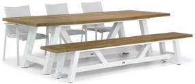 Tuinset 6 personen 260 cm Aluminium/teak Wit Lifestyle Garden Furniture Brandon/Florence