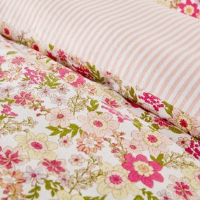 Kinderdekbedovertrek, van flanel, met bloemenprint, MEREDITH