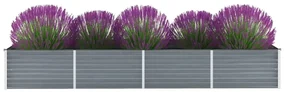 vidaXL Plantenbak verhoogd 320x80x45 cm gegalvaniseerd staal grijs