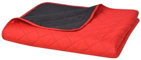 vidaXL 131553  Double-sided Quilted Bedspread Red and Black 220x240 cm