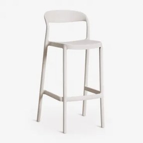 Stapelbare Hoge Kruk Van Polypropyleen Brenza Steen Wit & ↑75 Cm - Sklum