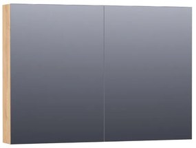 BRAUER Plain Spiegelkast - 100x70x15cm - 2 links/rechtsdraaiende spiegeldeuren - MFC - nomad SK-PL100NM
