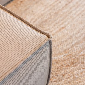 Moderne Hoekbank Beige Ottoman Rechts