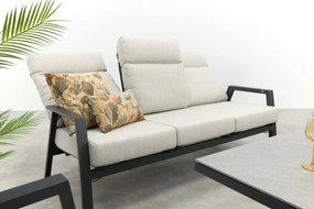 Lagos/Milford verstelbare 5-zits stoel-bank loungeset - antraciet