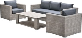 Garden Impressions Tennessee loungeset 4-delig vintage willow - texfiber