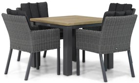 Tuinset 4 personen 90 cm Wicker Grijs Garden Collections Oxbow/Veneto
