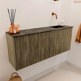 Mondiaz Joya DLux 100cm toiletmeubel dusk met wastafel faye rechts zonder kraangat lava