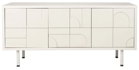 Beige Dressoir Met Relief Vormen - 120x40x55cm.