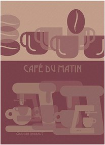 Jacquard theedoeken Cafe Du Matin Palissandre, 4-delig