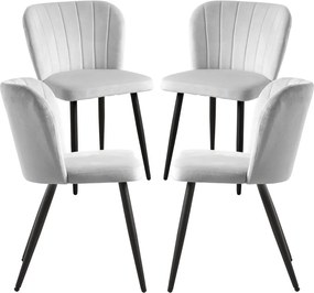 Set 4 Luk Fluwelen Stoelen