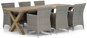 Tuinset 6 personen 240 cm Wicker Grijs Garden Collections Dublin/Oregon