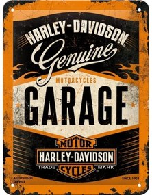 Metalen bord Harley Davidson - Garage, (15 x 20 cm)