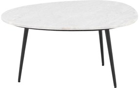 Goossens Salontafel Enzo ovaal, marmer wit, elegant chic, 70 x 35 x 50 cm