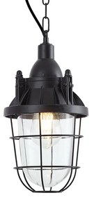 Industriële hanglamp zwart met glas - Cabin