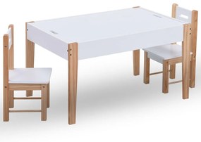 vidaXL 3-delige Kindertafel- en stoelenset zwart en wit