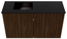 Mondiaz Joya 70cm toiletmeubel walnut met wastafel faye links zonder kraangat urban
