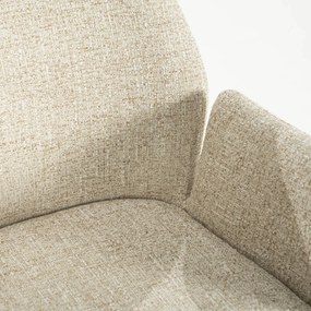 Eleonora Indy Stoel Met Armleuningen Beige Geweven Stof
