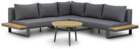 Hoek loungeset  Aluminium/Outdoor textiel/Aluminium/teak Grijs 5 personen Lifestyle Garden Furniture Club/Montana