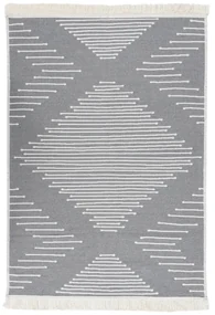 vidaXL Vloerkleed 160x230 cm katoen donkergrijs