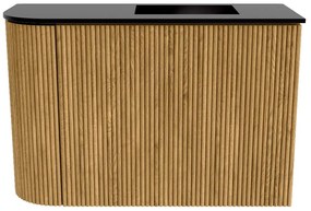 Mondiaz Joya 60cm toiletmeubel ronding links oak met wastafel faye rechts 1 kraangat urban