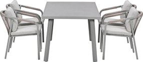 Garden Impressions Milou tuinset 5-delig - tuintafel 160x90 cm taupe