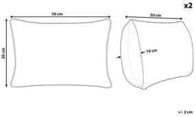 Set van 2 kussens Abstract Patroon 30 x 50 cm Meerkleurig MELAMPODIUM Beliani