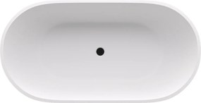 Polysan Reduta vrijstaand bad grijs mat/wit mineraalmarmer 150x75cm