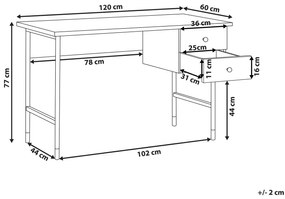 Bureau zwart/lichtbruin ABILEN Beliani