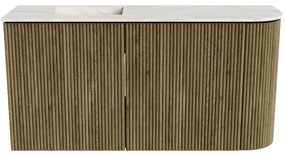 Mondiaz Joya DLux 80cm toiletmeubel ronding rechts dusk met wastafel faye links zonder kraangat ostra