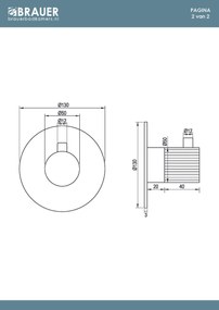 Brauer Stripe inbouwthermostaat gunmetal geborsteld PVD