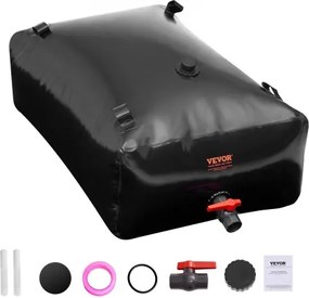 VEVOR 330L/87,17 Gallon wateropslagzak, RV-watertank, 1000D PVC opvouwbare wateropslagcontainer, grote capaciteit zachtwaterzak, draagbare waterzak, brandpreventie, kamperen, noodgevallen