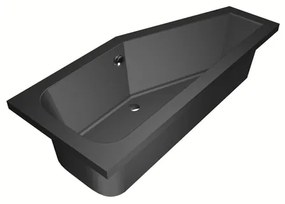 Xenz Lagoon Hoekbad - 170x75x48 - afvoer Midden - Rechts - Compact - acryl - ebony 6983-29