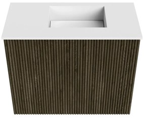 Mondiaz Joya 50cm toiletmeubel shadow met wastafel faye rechts zonder kraangat talc