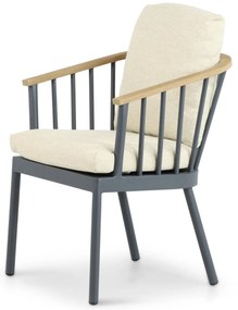 Tuinstoel Aluminium/Teak Grijs-antraciet Apple Bee Condor