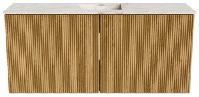 Mondiaz Joya DLux 90cm toiletmeubel oak met wastafel faye midden zonder kraangat frappe
