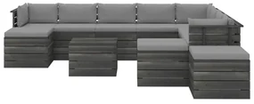 vidaXL 12-delige Loungeset met kussens pallet massief grenenhout