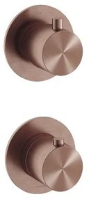 Hotbath Archie Afbouwdeel - 2 functies - omstel - inbouw thermostaat - geborsteld koper PVD AR7009EXTBCP