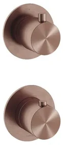 Hotbath Archie Afbouwdeel - 2 functies - omstel - inbouw thermostaat - geborsteld koper PVD AR7009EXTBCP